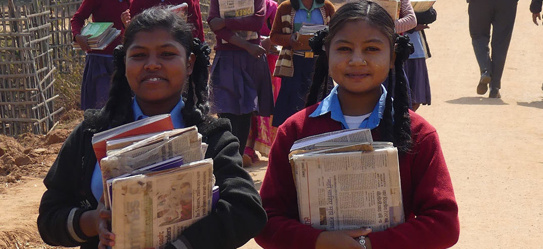 Students from St Josephs school in Tarwa India