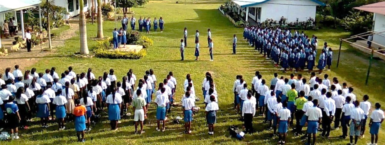 A student assembly at the school