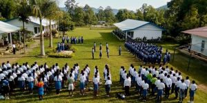 A student assembly at the school