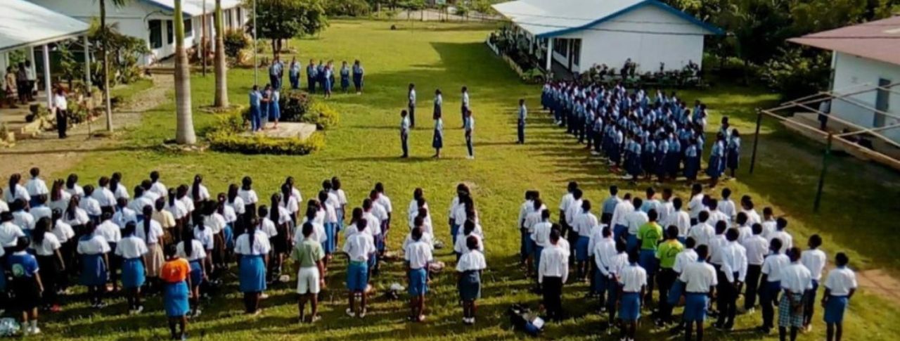 A student assembly at the school
