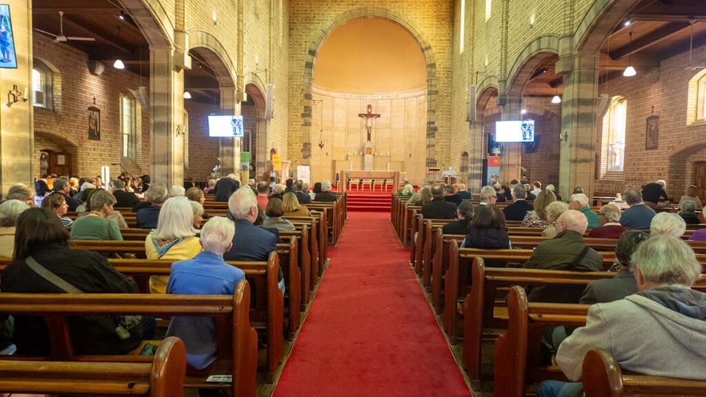 A packed church at our 75th anniversary Mass and morning tea