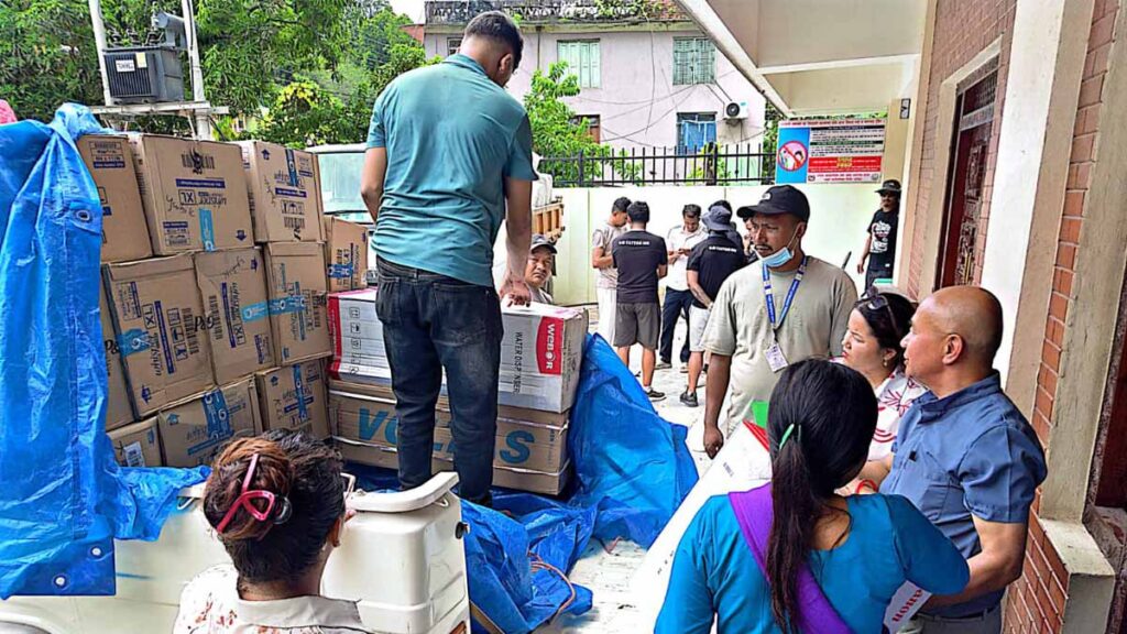 Our partners distributing emergency supplies